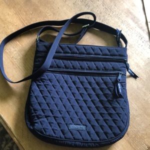 NAVY BLUE DOUBLE ZIPPER VERA BRADLEY CROSS BAG BAG